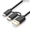 Cáp USB ra Micro USB và Type-C dài 1m chính hãng Ugreen 30174