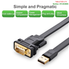 Cáp USB to RS232 dẹt (USb to Com) dài 1m chính hãng Ugreen 20206 cao cấp