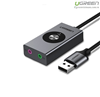 Card Sound USB 2.0 có điều khiển chính hãng Ugreen 50711 cao cấp