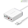 Card sound USB to RCA hỗ trợ Mic + tai nghe chính hãng Ugreen 30521 cao cấp