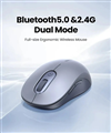 Chuột không dây 2.4Ghz + Bluetooth 5.0 dùng cho máy tính, laptop Ugreen 45149 cao cấp (Xám)