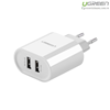 Củ sạc di động 2 cổng USB (17W/5V 3.4A) Ugreen 20384 (Màu trắng EU) chính hãng