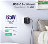 Củ sạc nhanh 65W GaN 4 cổng, 3 USB-C và 1 USB Type-A Hỗ trợ QC4+, PD3.0 Ugreen 70773 cao cấp