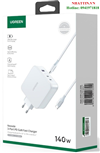 Củ sạc nhanh Nexode 140W GaN PD3.1, 2 USB Type-C và 1 USB Type-A Ugreen 15339 cao cấp (EU)