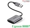 Đầu đọc thẻ SD/TF chuẩn USB 3.0 Type-A Ugreen 80887 vỏ nhôm cao cấp