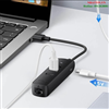 Hub chia USB 2.0 ra 3 cổng USB 2.0 + Lan 100Mbps Ugreen 20984 cao cấp (hỗ trợ nguồn USB Type-C)