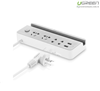 Ổ cắm điện đa năng 2 cổng USB có giá đỡ điện thoại, máy tính bảng Ugreen 20354 chính hãng