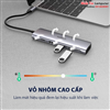 Thiết bị mở rộng 5 in 1 USB type-C sang HDMI 4K@60Hz/ Hub USB 3.0/ PD 100W Ugreen 70495 cao cấp