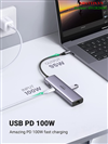 Thiết bị mở rộng 7 in 1 USB Type-C ra HDMI 4K@60hz/USB/LAN Gigabit/PD 60W/SD/TF Ugreen 60515 cao cấp