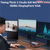 Thiết bị mở rộng USB Type-C 11 in 1 ra HDMI/DP 4K@60Hz/VGA/USB3.0/SD/TF/ PD 100w Ugreen 70305
