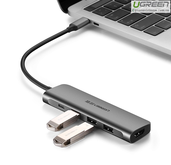 UGREEN 50209: Hub USB 3.0 5 ports, 3 x USB-A, 1 x HDMI, 1 x PD chez  reichelt elektronik