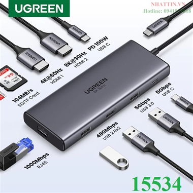 Hub Ugreen Chính Hãng, Hub Ugreen Cho MacBook, Hub Ugreen HDMI 4K, Hub Ugreen 100W