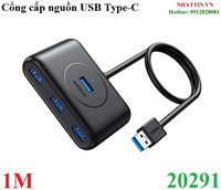Bộ chia cổng USB 4 cổng 3.0 dài 80cm chính hãng Ugreen 20291 cao cấp