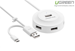 Bộ chia USB 2.0 4 cổng có hỗ trợ OTG chính hãng Ugreen UG-20271 cao cấp