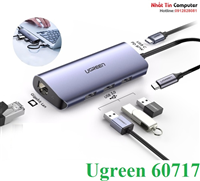 Bộ chia USB Type-C ra 3 cổng USB 3.0 + Lan Gigabit 1000Mbps hỗ trợ sạc PD Ugreen 60717