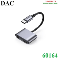 Bộ chuyển đổi có DAC chipset USB-C sang 3.5mm dài 7cm Ugreen 60164 Cao cấp