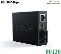 Bộ chuyển đổi quang điện 2 core singlemode SC 10/100Mbps 0-20KM Ugreen 80120 cao cấp