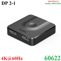Bộ chuyển mạch gộp tín hiệu Displayport 2 vào 1 ra độ phân giải 4K@60Hz Ugreen 60622 cao cấp