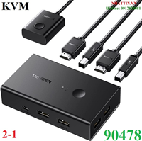 Bộ chuyển tín hiệu 2 CPU dùng 1 màn hình KVM Switch HDMI, USB Ugreen 90478 cao cấp