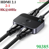 Bộ gộp tín hiệu Switcher Splitter HDMI 2.1 2 vào 1 ra hỗ trợ 8K@60hz Ugreen 90385 cao cấp (2-1)