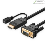 Cáp chuyển đổi HDMI to VGA 1,5m hỗ trợ nguồn chính hãng Ugreen 30449 cao cấp