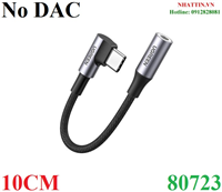 Cáp chuyển đổi USB Type-C bẻ góc 90 sang Audio 3.5mm Ugreen 80723 cao cấp (Không chip DAC)