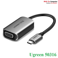 Cáp chuyển đổi USB Type-C sang VGA vỏ nhôm Ugreen 50316 chính hãng