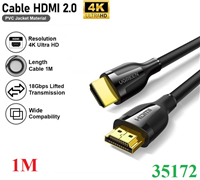 Cáp HDMI 2.0 dài 1m hỗ trợ hỗ trợ độ phân giải 4K@60Hz Ugreen 35172 cao cấp