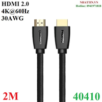 Cáp HDMI 2.0 dài 2m hỗ trợ 4K@60Hz Ugreen 40410 cao cấp