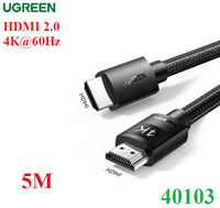 Cáp HDMI 2.0 dài 5M bọc nylon hỗ trợ độ phân giải 4K@60Hz Ugreen 40103 cao cấp