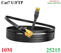 Cáp mạng Cat7 dẹt U/FTP dài 10M tốc độ 10Gbps tần số 600Mhz Ugreen 25215 cao cấp