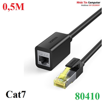 Cáp mạng Cat7 nối dài 0,5M âm dương 600Mhz tốc độ 10Gbps Ugreen 80410 cao cấp