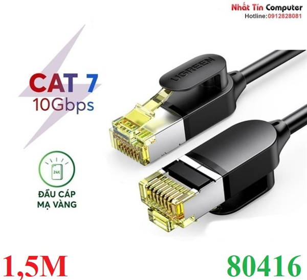 Cáp mạng Cat7 Ultra Slim dài 1,5M băng thông 10Gbps 600MHZ Ugreen 80416 cao cấp