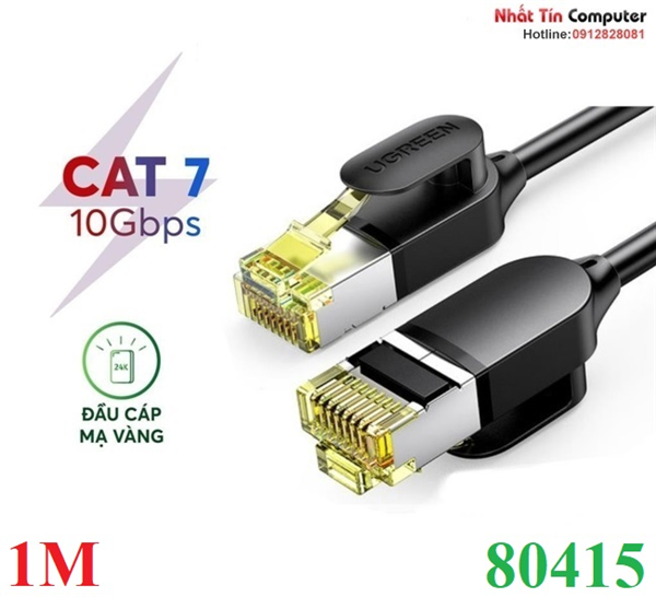 Cáp mạng Cat7 Ultra Slim dài 1M băng thông 10Gbps 600MHZ Ugreen 80415 cao cấp