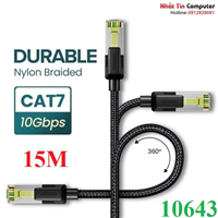 Cáp mạng Cat7 vỏ bọc Nylon dài 15M băng thông 10Gbps 600MHZ Ugreen 10643 cao cấp