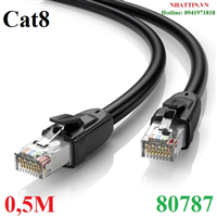 Cáp mạng Cat8 đúc sẵn dài 0,5M 24AWG Class S/FTP Ugreen 80787 cao cấp