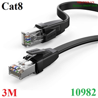 Cáp mạng đúc sẵn dẹt Cat8 U-FTP 30AWG 2000Mhz dài 3M Ugreen 10982 cao cấp