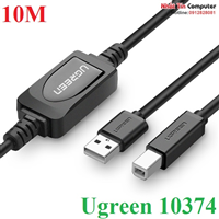 Cáp máy in USB 10m Ugreen 10374 có IC khuếch đại chính hãng