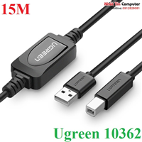 Cáp máy in USB 15m chính hãng Ugreen 10362 có IC khuếch đại