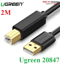 Cáp máy in USB 2m đầu mạ vàng chính hãng Ugreen 20847 cao cấp