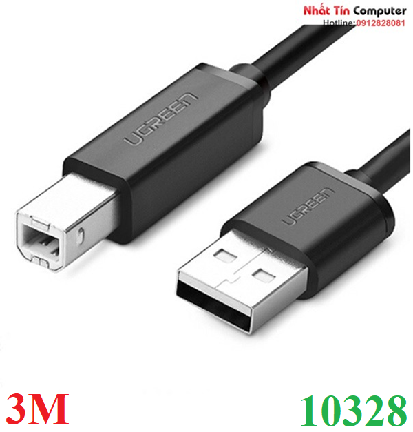 Cáp máy in USB dài 3m chính hãng Ugreen 10328 cao cấp
