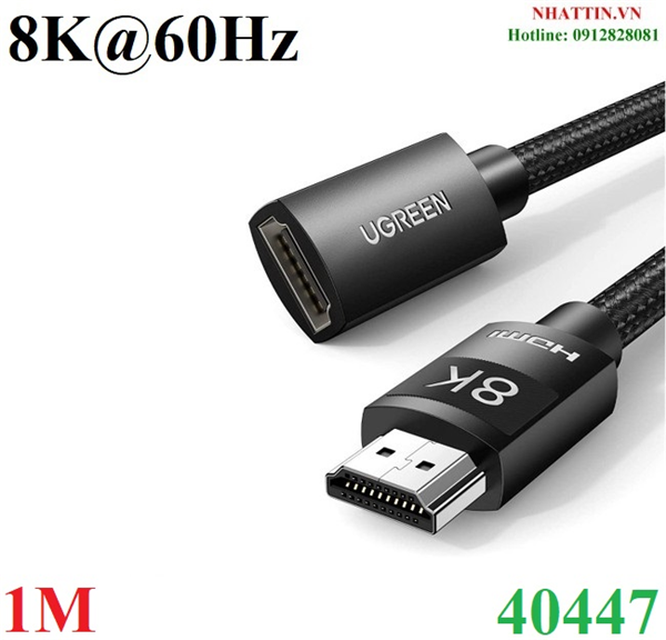 Cáp nối dài HDMI 2.1 âm dương dài 1M hỗ trợ 8K@60Hz Ugreen 40447 cao cấp