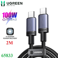Cáp sạc nhanh 100W/5A USB Type-C to USB Type-C dài 2M Ugreen 65833 cao cấp