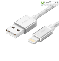 Cáp sạc USB 2.0 Lightning dài 2m chuẩn MFI chính hãng Ugreen 30586 cao cấp