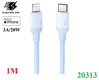 Cáp sạc USB-C to Lightning silicone mềm dẻo dài 1M Ugreen 20313/US387 cao cấp