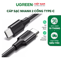 Cáp sạc USB Type-C dài 1,5M chính hãng Ugreen 50998 cao cấp