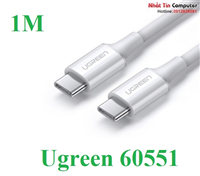 Cáp sạc USB type-C 100W 20V/5A (Male/Male) dài 1m Ugreen 60551 cao cấp