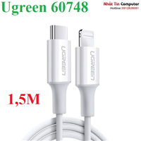 Cáp sạc USB Type-C to Lightning dài 1,5M chuẩn MFI Apple, sạc nhanh 3A Ugreen 60748 cao cấp