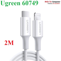 Cáp sạc USB Type-C to Lightning dài 2M chuẩn MFI Apple, sạc nhanh 3A Ugreen 60749 cao cấp