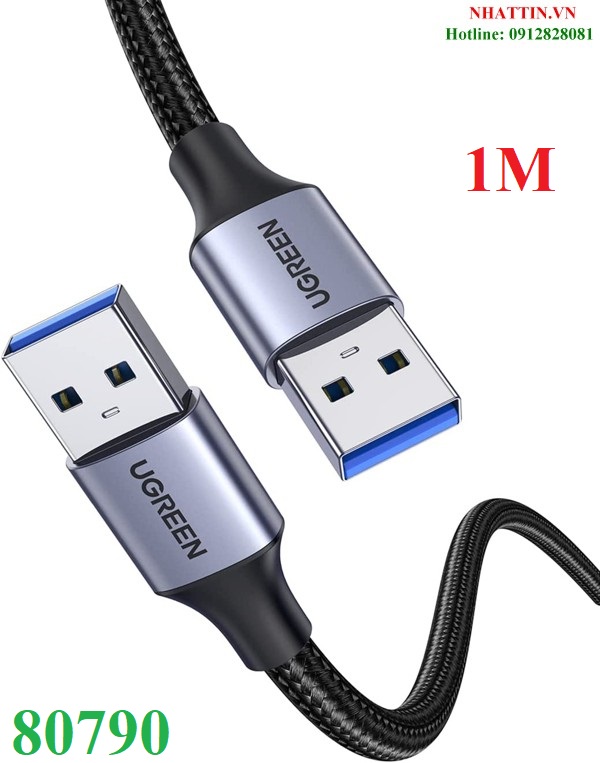 Cáp USB 3.0 Type-A hai đầu dương dài 1M chính hãng Ugreen 80790 cao cấp